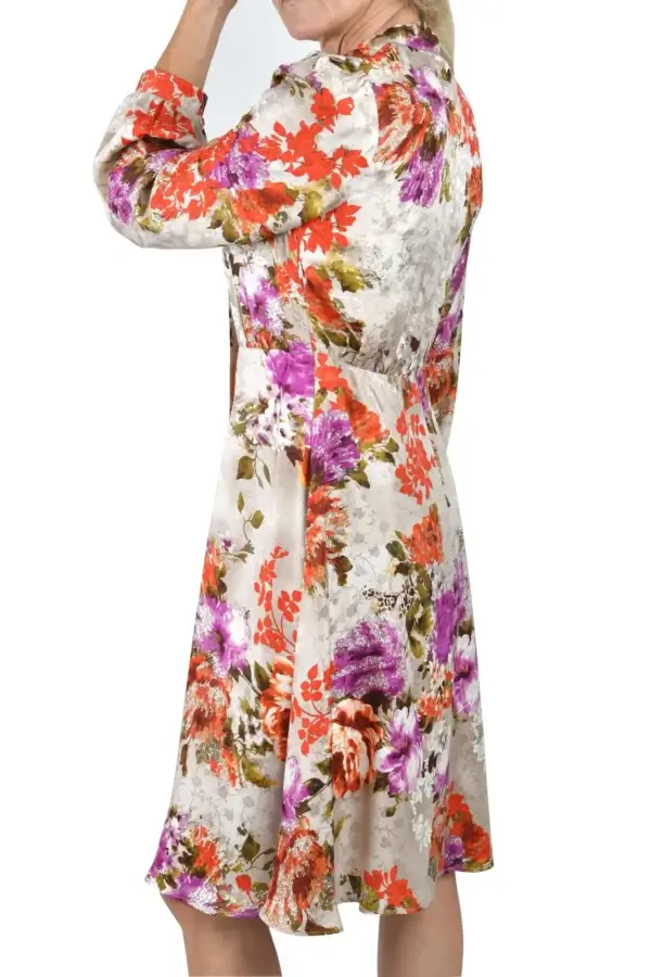 SilkFloral Midi Dress